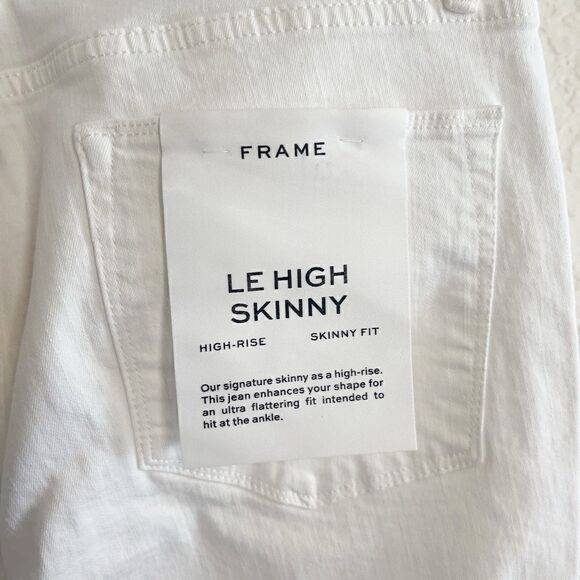FRAME Le High Skinny Jeans in White 32 NWT - Picture 9 of 11